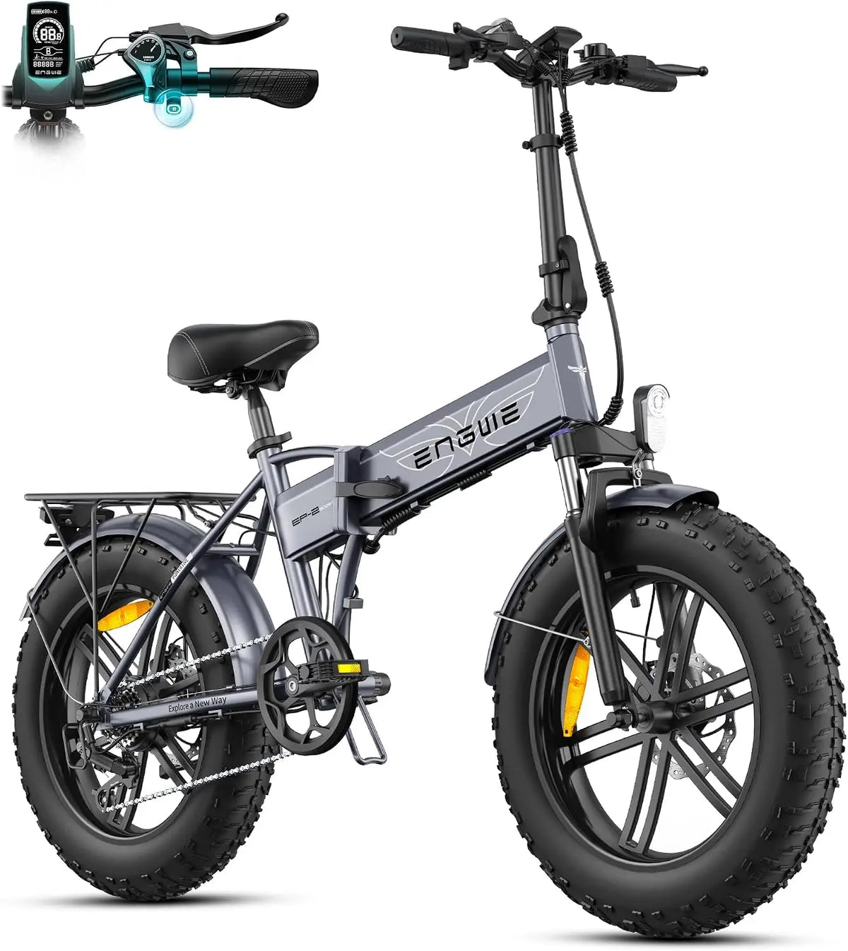 ENGWE Vélo Électrique Pliable – EP-2, 250 W, 13 Ah, gris/noir