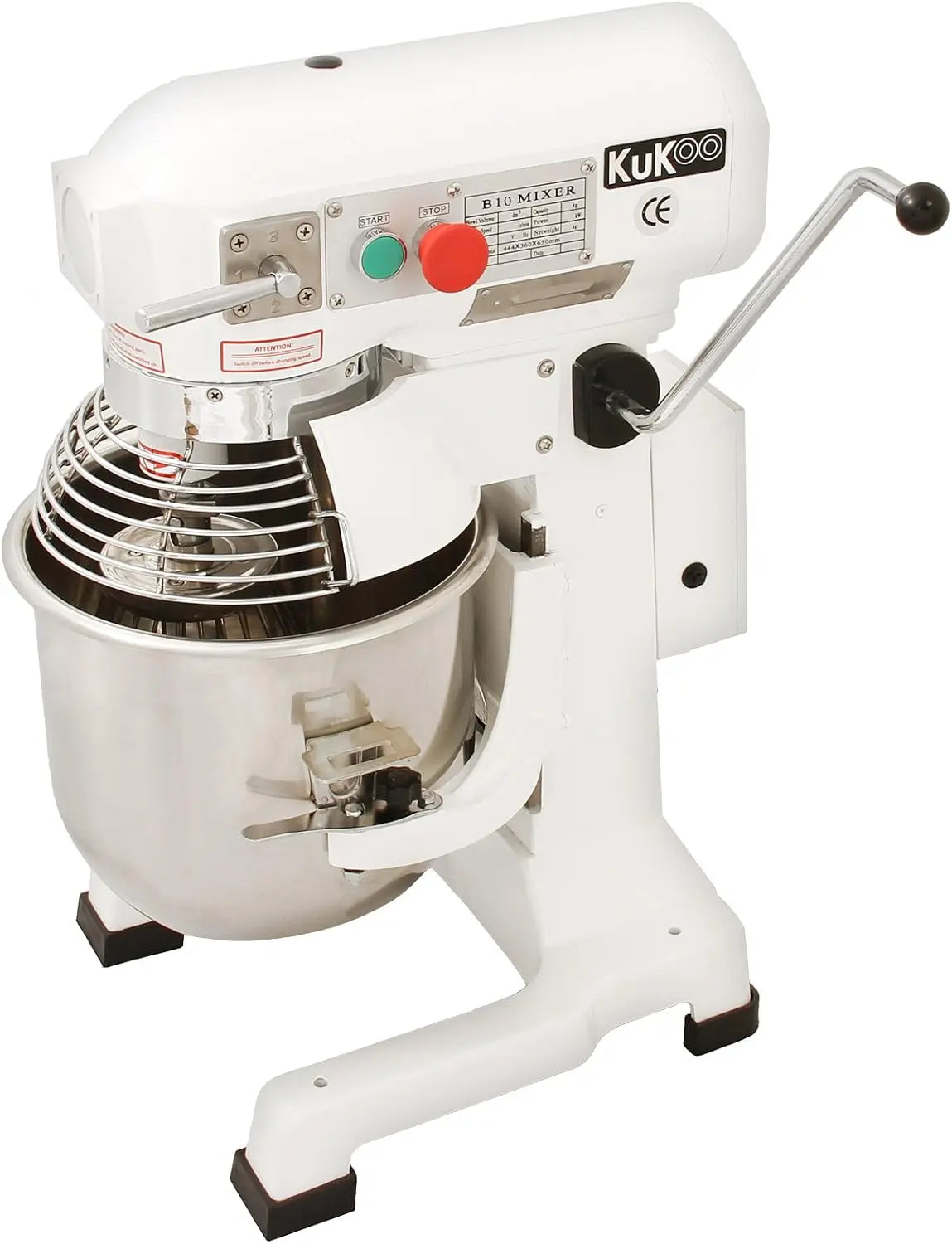 Batteur Mélangeur Planétaire Batteur Pétrin Professionnel de 10L 550W 3 Accessoires Pâtisserie – gris