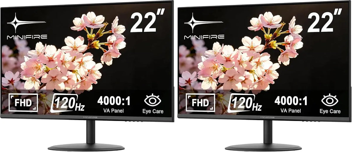 Minifire Écran PC 22 Pouces FHD 1920 x 1080 – MF22X3AH, 120 Hz, bleu