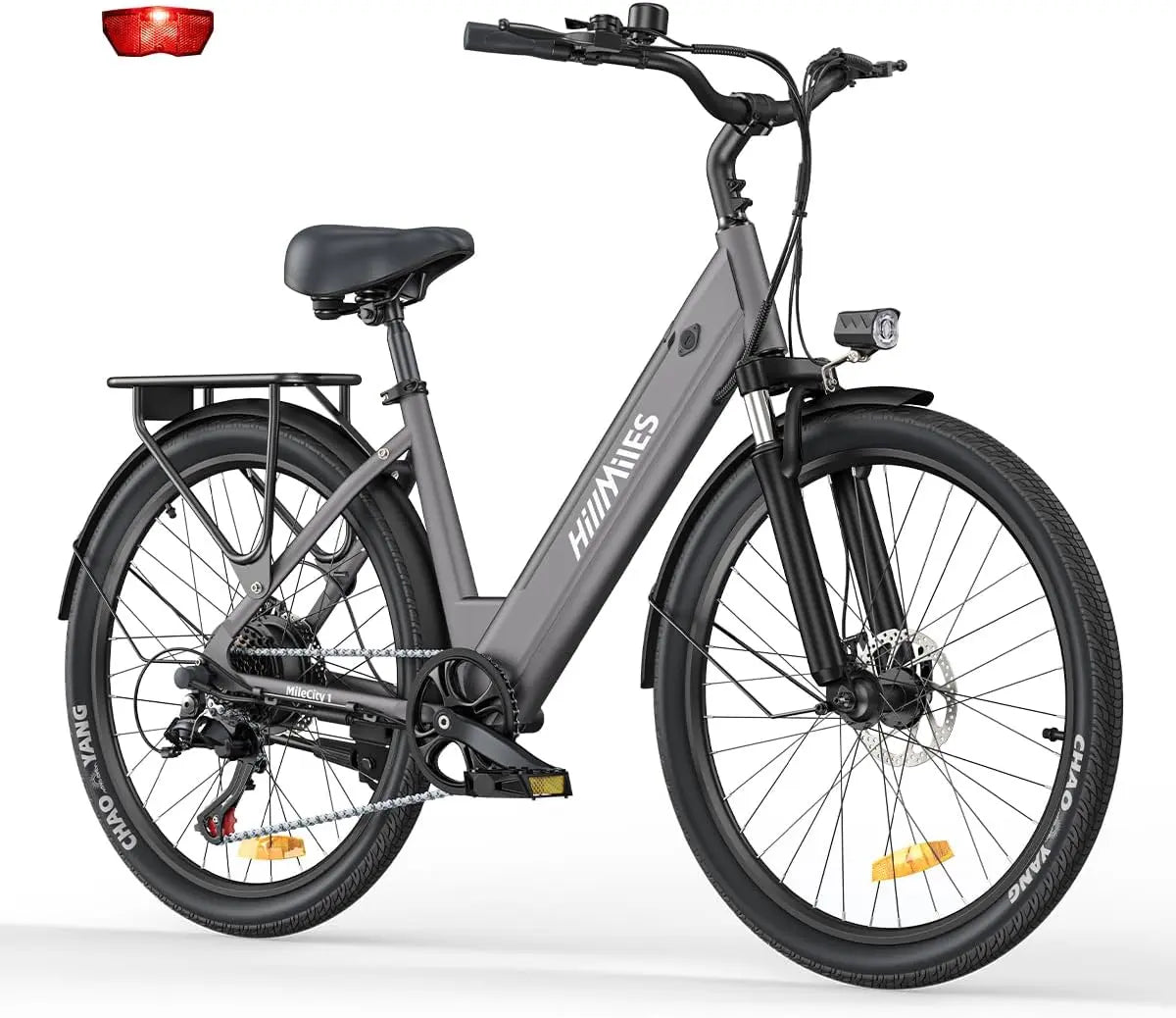 HillMiles Vélo Électrique Adulte 26' – 13 Ah, gris/noir