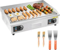 VEVOR Plancha Électrique 65,5x40 cm appareil de cuisson – 4000 W, gris/beige