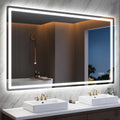 STARLEAD 120x70cm Grand Miroir-LED-Salle-de-Bain-avec-Éclairage et Bluetooth – gris/noir