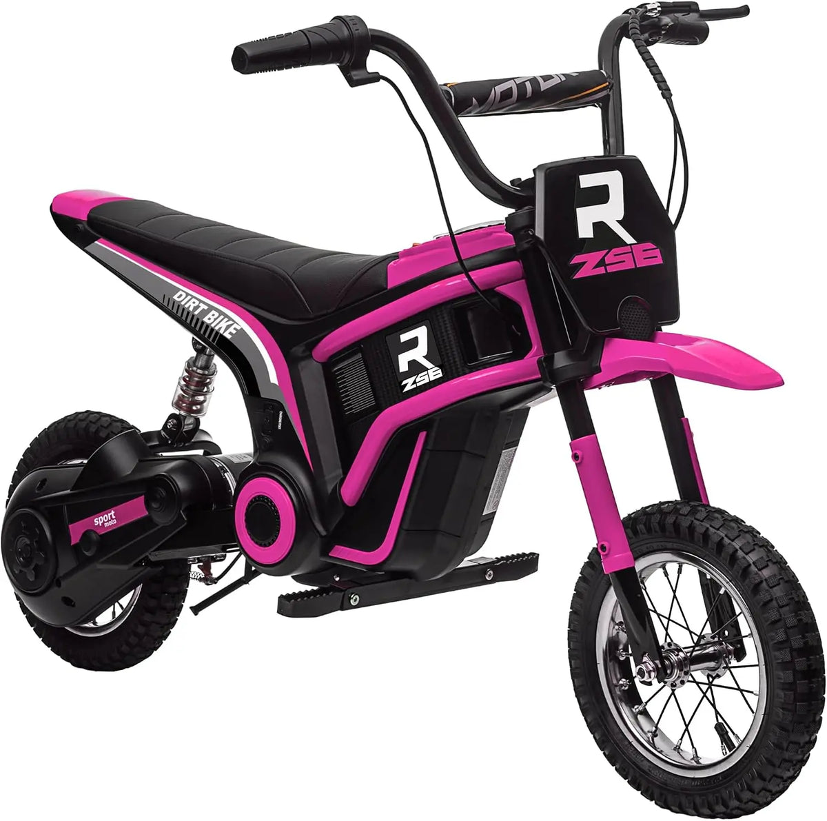 HOMCOM Moto Cross Électrique Enfant 350 W Batterie 12V 8-12 Ans Rose – 10 AH