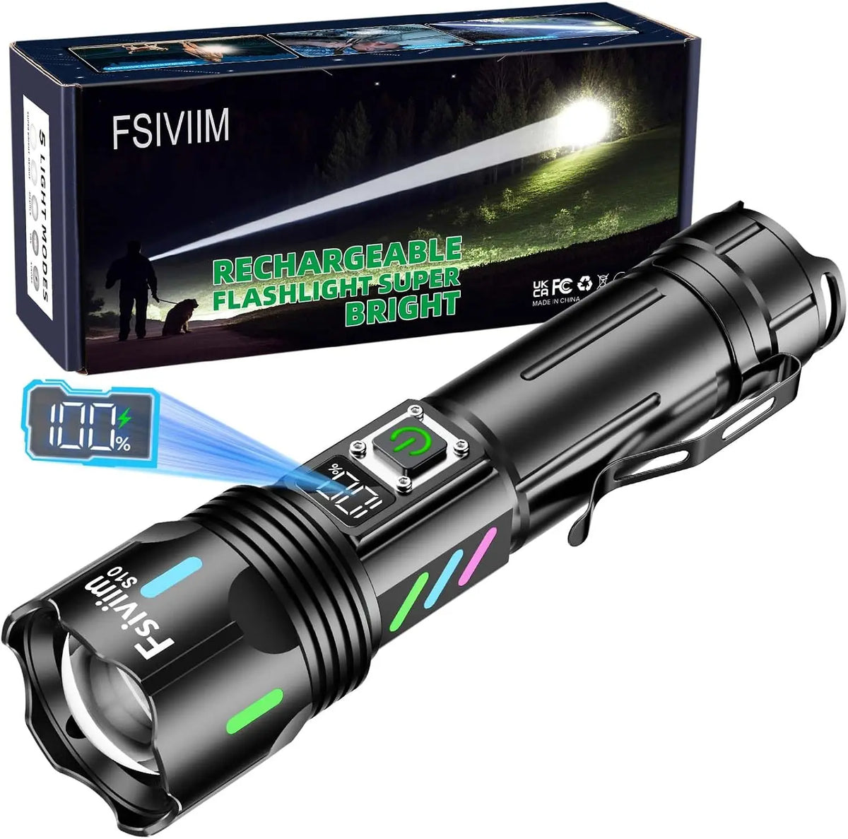 Lampe Torche LED – noir/gris