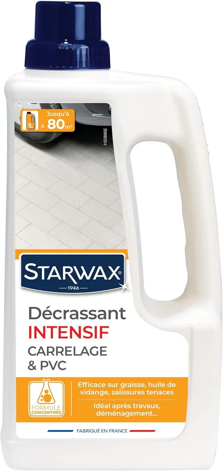 STARWAX Décrassant intensif carrelages et PVC – 1 L, gris/bleu