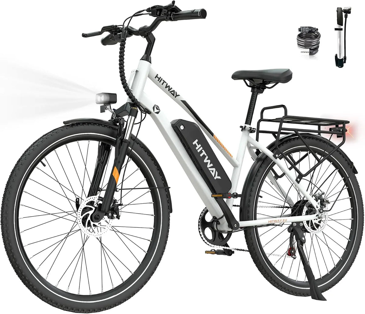 HITWAY Vélo électrique pour Adultes 27,5'/28' – 250 W, 13 Ah, gris/noir