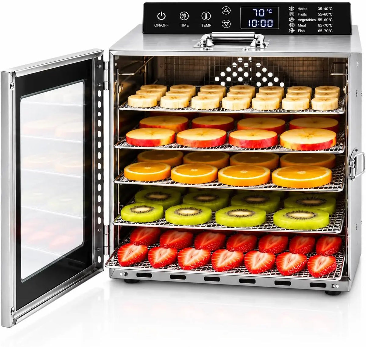 Vita5 Nobel S Déshydrateur Alimentaire Inox 6 Plateaux LED 400W – argenté