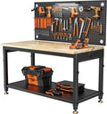 Établi Atelier Garage avec Table de Travail 122 x 60 cm – gris/noir/orange