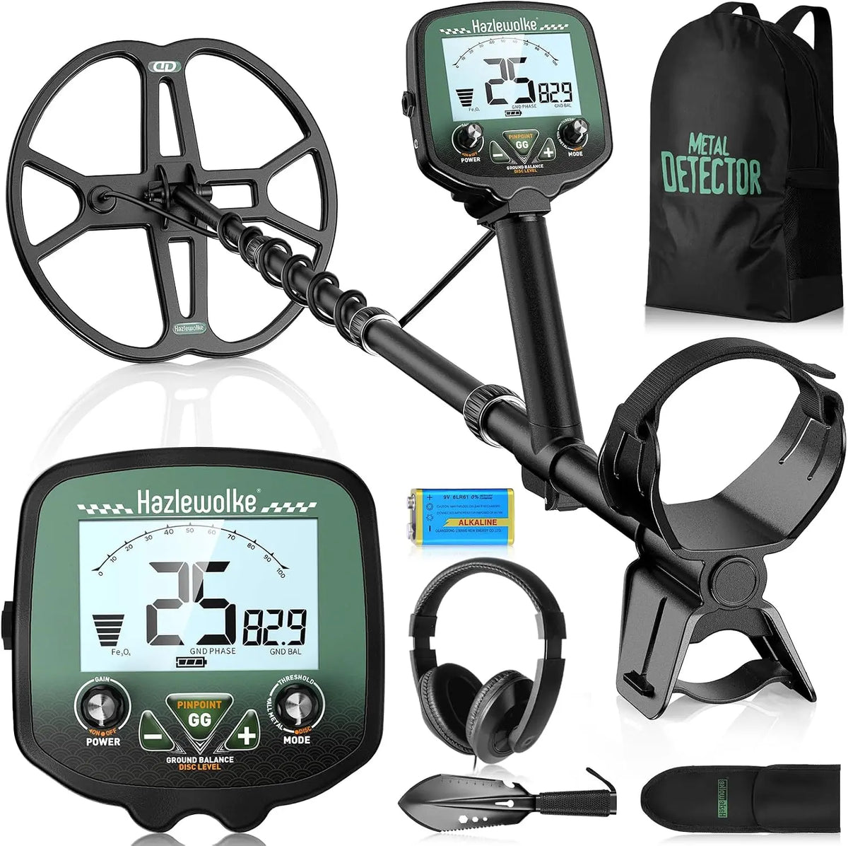 Detecteur de Metaux Professionnel avec Bobine Double-D Étanche 13' – argenté