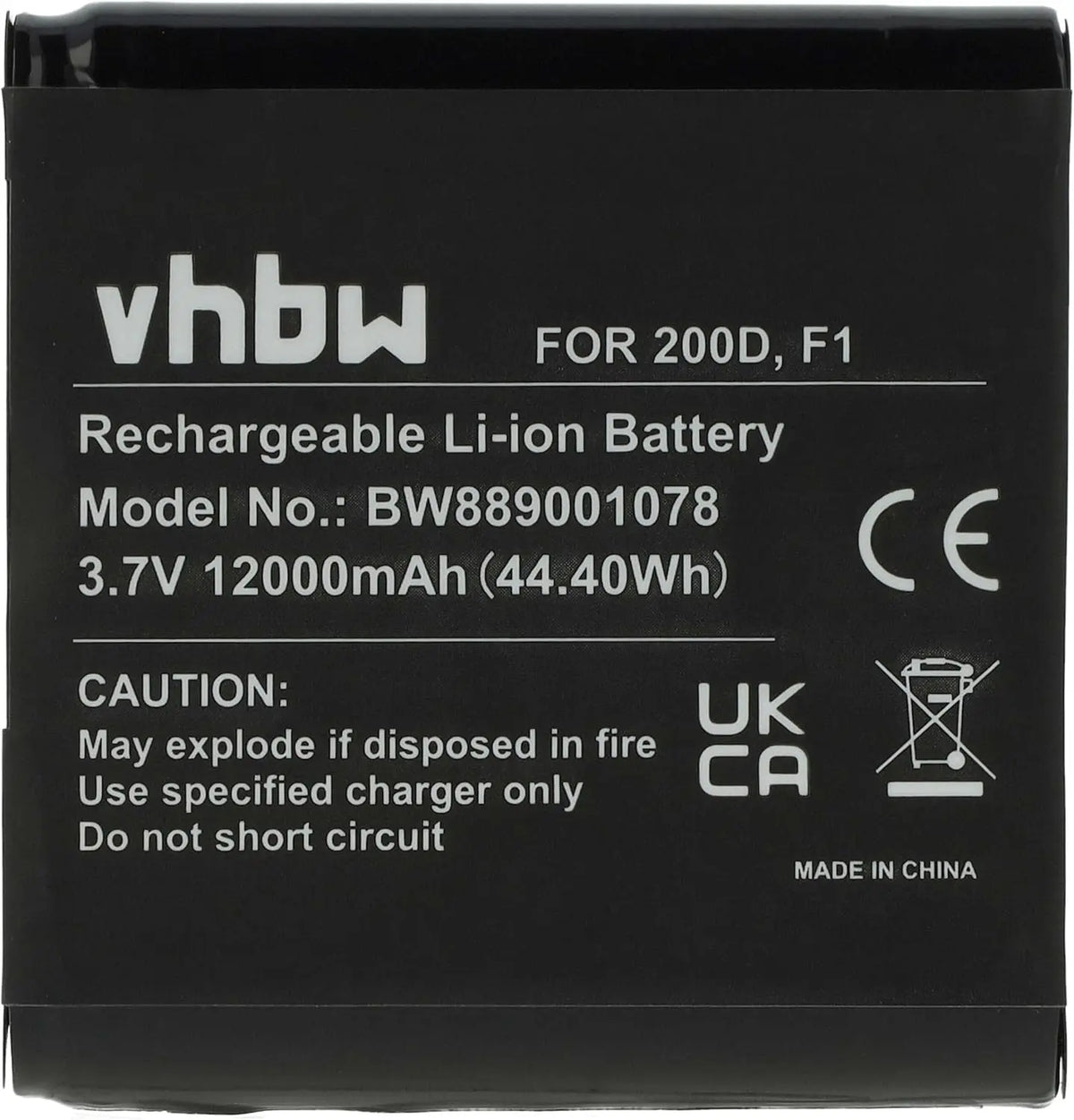 Vhbw Batterie Compatible avec Pure Avalon N5 – 12000 mAh, 44,4 Wh, noir/gris