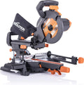 Evolution Power Tools Scie à Onglet Coulissante avec Caractéristiques PLUS - 0-45˚ Biseau – R210SMS, 1500 W, gris