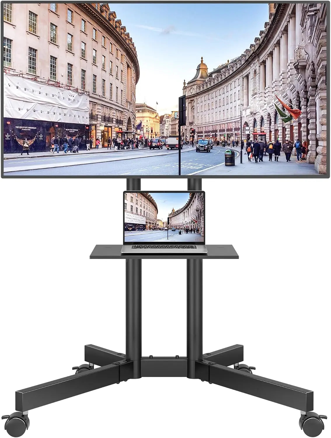 BONTEC Support téléviseur sur Pied à roulettes – noir