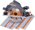 Evolution Power Tools Scie Circulaire avec Rail 3 Pièces de 1020 mm - Lame Multi-Matériaux – R185CCSX, 1600 W, gris