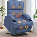 Fauteuil de relaxation - Fauteuil de massage électrique réglable - Avec fonction allongée - Massage – bleu/gris