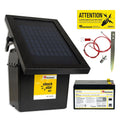 Horizont Électrificateur de clôture électrique solaire 9V/12V – 10 W, 12 Ah, noir/gris