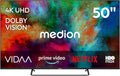 MEDION 125,7 cm 50' 4K UHD LED VIDAA téléviseur connecté - MD850302 – noir