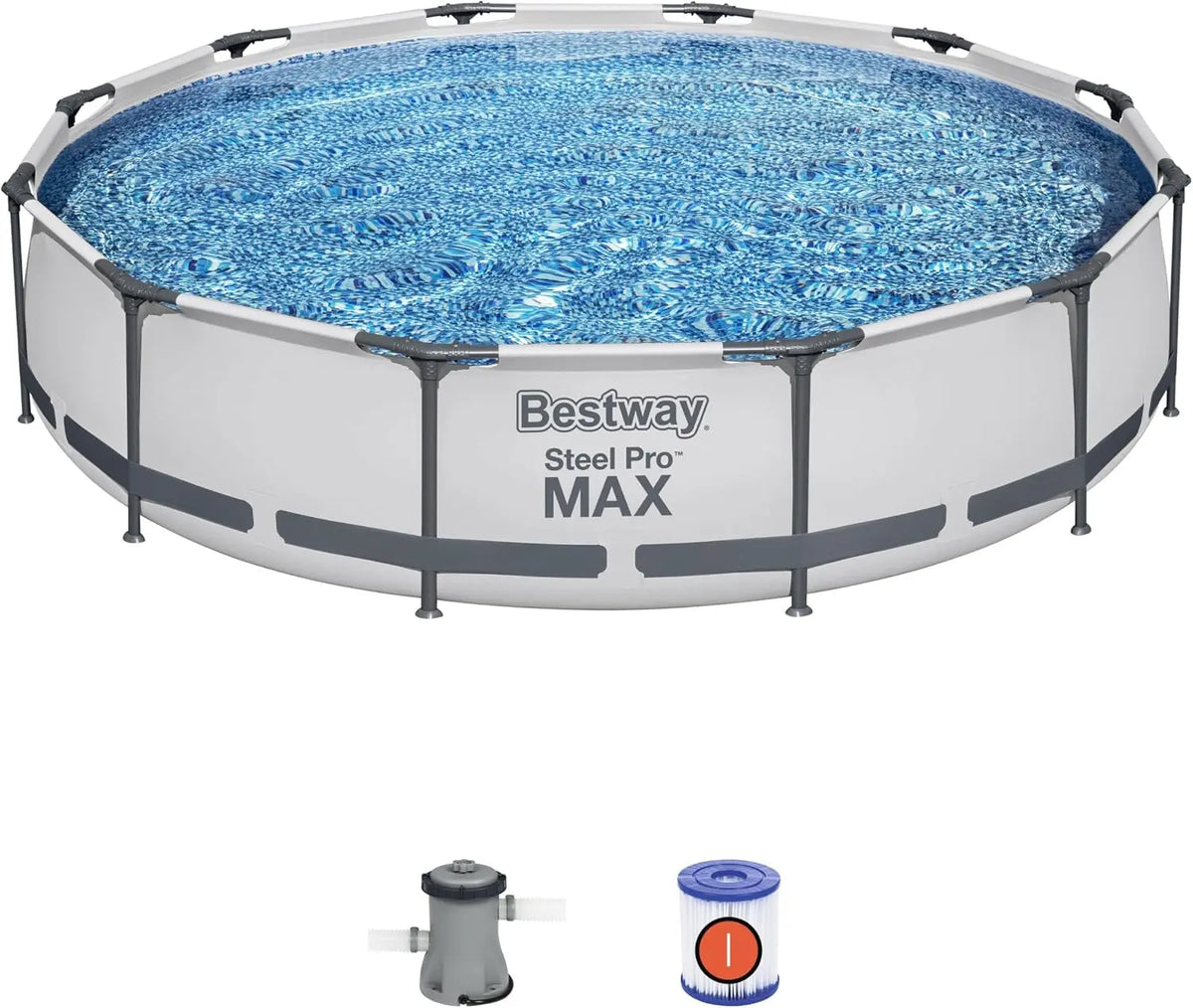 Bestway Steel Pro Max 12' x 30'/3.66m x 76cm Pool Set – bleu/gris