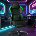 Soontrans Chaise pour le jeu Ergonomique avec Coussin Lombaire Massage – noir/vert