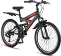 Licorne Bike VTT en V de de 24 et 26 pouces - Vélo pour garçons – gris/noir