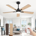 ZMISHIBO Ventilateur de Plafond avec Lumière Ø132 cm – gris/beige