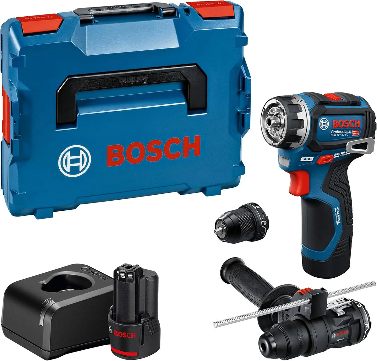 Bosch PRO 12V système Perceuse-visseuse sans-fil GSR12V-32FC avec 2,0 Ah – bleu/gris/noir