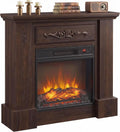 HOMCOM Cheminée électrique 81 cm avec Manteau – 1800 W, marron