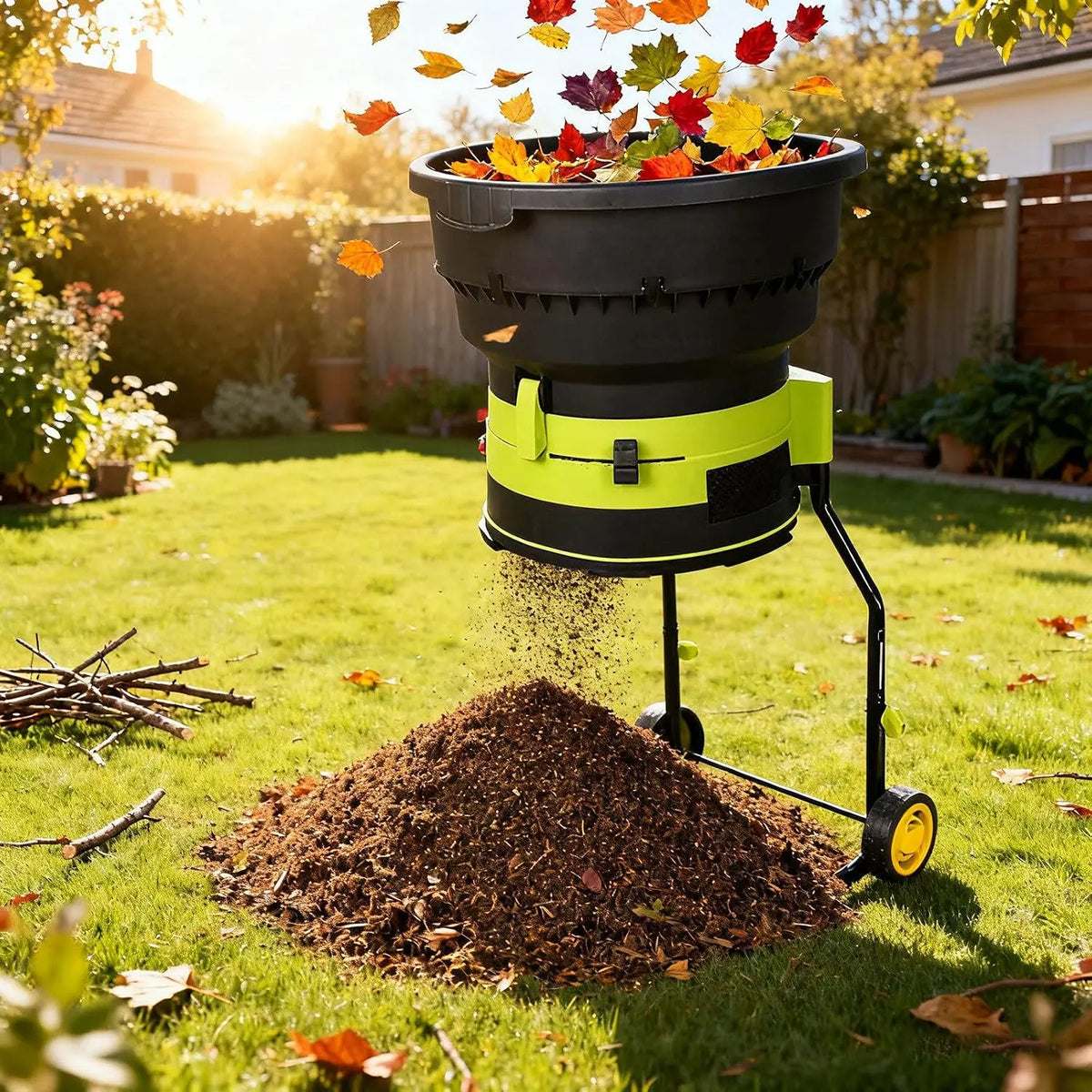 Broyeur Électrique Jardin – 2500 W, 208 L/min, jaune/noir/orange