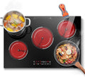 SNDOAS Plaque Vitrocéramique 5 Feux 77cm – 9000 W, noir/gris