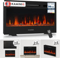 KAMINIO Marlon Pro 30 Cheminée électrique chauffante à Effet Flamme – 10 watts / 0,9 kW, noir/gris