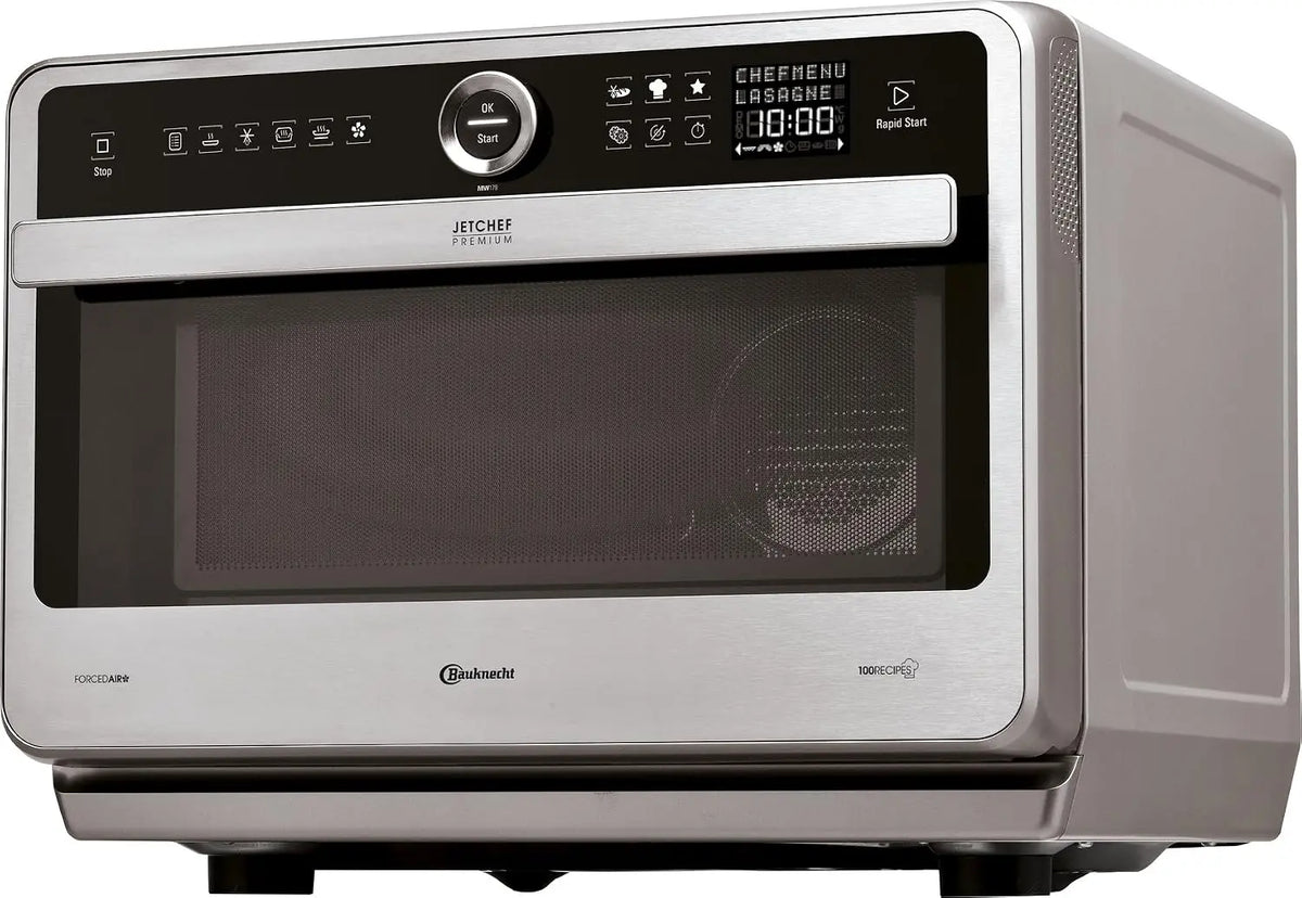 Bauknecht Jet Chef MW 179 IN Micro-Ondes Multifonction 5 en 1 en Acier Inoxydable – 1000 W / 1200 W, 33 L, argenté