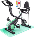 TOPUTURE 5-en-1 Vélo d'Appartement Pliable – gris/vert/noir