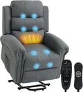 HOMCOM – Fauteuil Releveur Électrique avec Massage Chauffage Ports USB Gris
