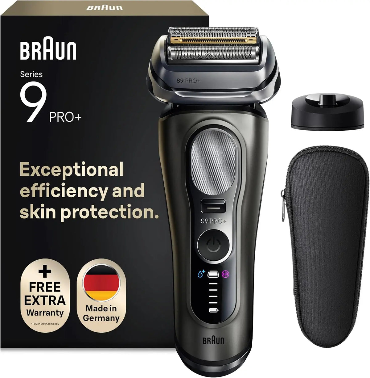 Braun Rasoir Electrique Homme Series 9+ Pro 9615S Graphite – noir/gris