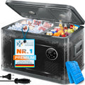 KESSER Glacière à compresseur 2en1 double zone de réfrigération & de congélation – 40 Litres, gris/noir