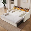 PUGSDRLY Canapé Lit Convertible 90/180x190cm – 2 Places, gris/beige
