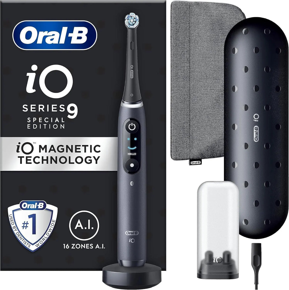 Oral-B iO9 Brosses à dents électriques pour adultes – noir/gris