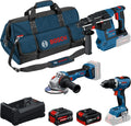 Bosch PRO 18V système Kit combiné : GSR 18V-65 – 5,0 Ah / 5,5 Ah, gris/bleu/noir